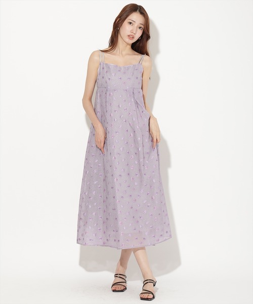 AND COUTURE(アンドクチュール)の「ジャガードタックフレアキャミワンピース(ワンピース・レディース・ブラック系その他/パープル系その他・FREE)」の18枚目の写真