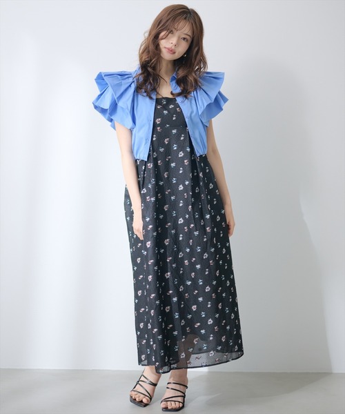 AND COUTURE(アンドクチュール)の「ジャガードタックフレアキャミワンピース(ワンピース・レディース・ブラック系その他/パープル系その他・FREE)」の8枚目の写真