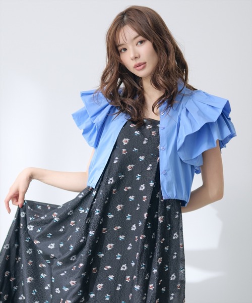 AND COUTURE(アンドクチュール)の「ジャガードタックフレアキャミワンピース(ワンピース・レディース・ブラック系その他/パープル系その他・FREE)」の9枚目の写真