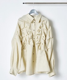 RUMCHE（ラムシェ）の「Snowflake Stripe Shirt / スノーフレークストライプシャツ（シャツ/ブラウス）」