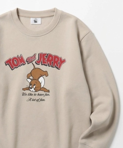 Tom&Jerry(トムアンドジェリー)の「2026AW Tom and Jerry/トムとジェリー キャラクター フロント/バックプリント スウェットトレーナー レディース メンズ(スウェット・レディース・スミクロ/オフホワイト/ブラウン/グレー系その他/ベージュ/ブラック系その他/ブルー/アッシュグレー・M/L/LL)」の1枚目の写真