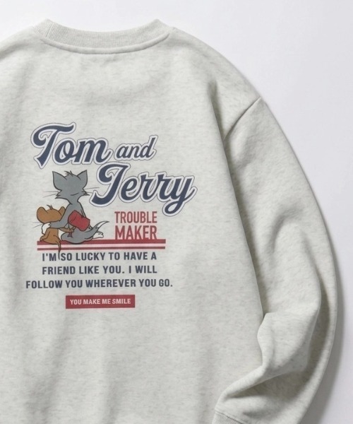 Tom&Jerry(トムアンドジェリー)の「2026AW Tom and Jerry/トムとジェリー キャラクター フロント/バックプリント スウェットトレーナー レディース メンズ(スウェット・レディース・スミクロ/オフホワイト/ブラウン/グレー系その他/ベージュ/ブラック系その他/ブルー/アッシュグレー・M/L/LL)」の5枚目の写真