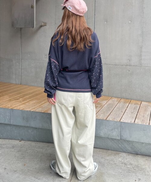 HELLO.SANFRANCISCO(ハローサンフランシスコ)の「【HELLO.SANFRANCISCO】花柄プリントワッフルヘンリーTEE(Tシャツ/カットソー・レディース・ネイビー/アイボリー・ONE SIZE)」の19枚目の写真