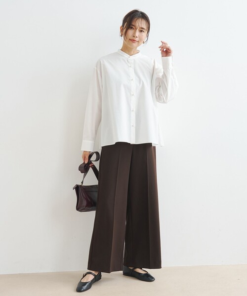UNFILO(アンフィーロ)の「イージーケア バンドカラーシャツ(シャツ/ブラウス・レディース・ホワイト系/スカイブルー系・X-LARGE)」の9枚目の写真