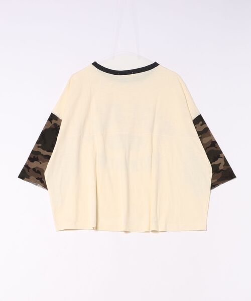 go slow caravan(ゴースローキャラバン)の「GENTIL/ジャンティー カモフラ袖 Big TEE(Tシャツ/カットソー・レディース・ナチュラル/チャコールグレー・FREE)」の8枚目の写真