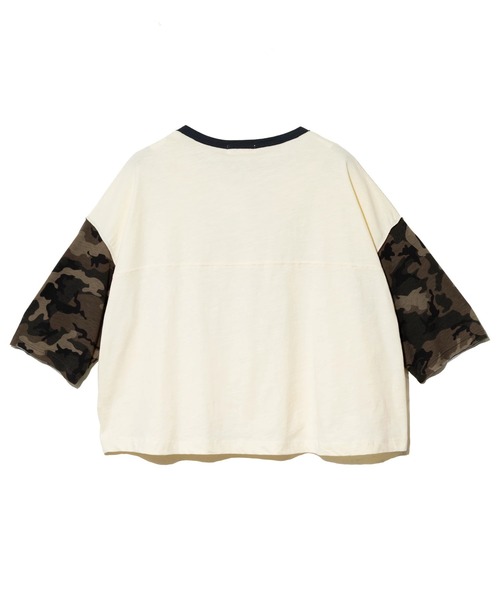 go slow caravan(ゴースローキャラバン)の「GENTIL/ジャンティー カモフラ袖 Big TEE(Tシャツ/カットソー・レディース・ナチュラル/チャコールグレー・FREE)」の7枚目の写真