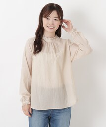 リップルスタンドフリルブラウス