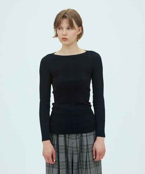 GALERIE VIE(ギャルリー ヴィー)の「コットンランダムリブ ボートネックプルオーバー(Tシャツ/カットソー・レディース・ネイビー/ブラック/ホワイト/ブルー系その他・FREE)」の16枚目の写真