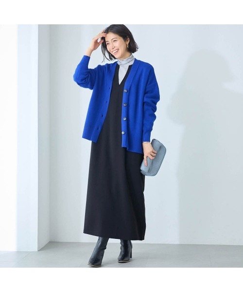 Belle Maison(ベルメゾン)の「体型カバーも叶うジャンスカ【乾燥機OK】(ジャンパースカート・レディース・ブラック/グレイッシュブルー/モカ・3L/LL/L/M/S)」の13枚目の写真