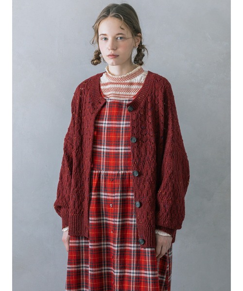 Samansa Mos2（サマンサ モスモス）の「【Cross×Linen】ふんわり前後着ジャンスカ（ワンピース・レディース・ベージュ/チャコール/レッド/キナリ・M/S）」の13枚目の写真