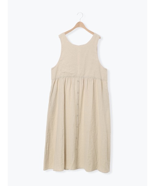 Samansa Mos2（サマンサ モスモス）の「【Cross×Linen】ふんわり前後着ジャンスカ（ワンピース・レディース・ベージュ/チャコール/レッド/キナリ・M/S）」の21枚目の写真