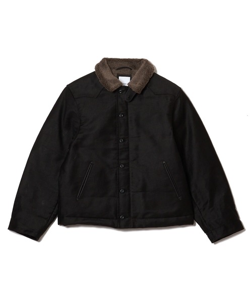 CRIMIE(クライミー)の「N1 LEATHER PIPING WESTERN YOKE JACKET WITH ALPACA LINING(ミリタリージャケット・メンズ・ブラック/カーキ・XXL/XL/L/M/S)」の4枚目の写真