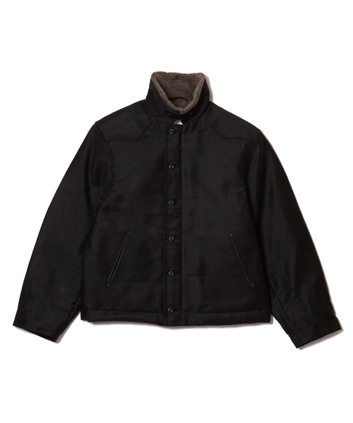 CRIMIE(クライミー)の「N1 LEATHER PIPING WESTERN YOKE JACKET WITH ALPACA LINING(ミリタリージャケット・メンズ・ブラック/カーキ・XXL/XL/L/M/S)」の5枚目の写真