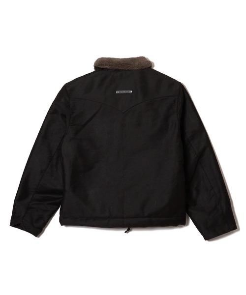 CRIMIE(クライミー)の「N1 LEATHER PIPING WESTERN YOKE JACKET WITH ALPACA LINING(ミリタリージャケット・メンズ・ブラック/カーキ・XXL/XL/L/M/S)」の7枚目の写真