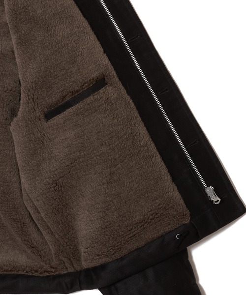 CRIMIE(クライミー)の「N1 LEATHER PIPING WESTERN YOKE JACKET WITH ALPACA LINING(ミリタリージャケット・メンズ・ブラック/カーキ・XXL/XL/L/M/S)」の8枚目の写真
