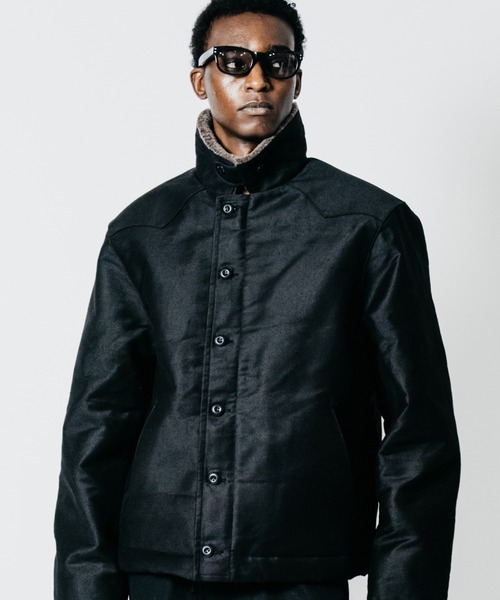 CRIMIE(クライミー)の「N1 LEATHER PIPING WESTERN YOKE JACKET WITH ALPACA LINING(ミリタリージャケット・メンズ・ブラック/カーキ・XXL/XL/L/M/S)」の11枚目の写真