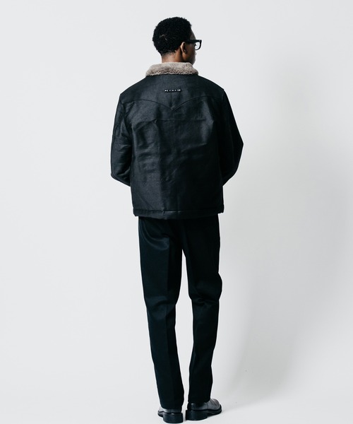 CRIMIE(クライミー)の「N1 LEATHER PIPING WESTERN YOKE JACKET WITH ALPACA LINING(ミリタリージャケット・メンズ・ブラック/カーキ・XXL/XL/L/M/S)」の18枚目の写真
