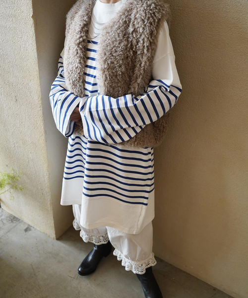 JOURNAL STANDARD LUXE(ジャーナルスタンダード ラックス)の「25TH BORDER WIDE LONG(Tシャツ/カットソー・レディース・ブルー・FREE)」の5枚目の写真
