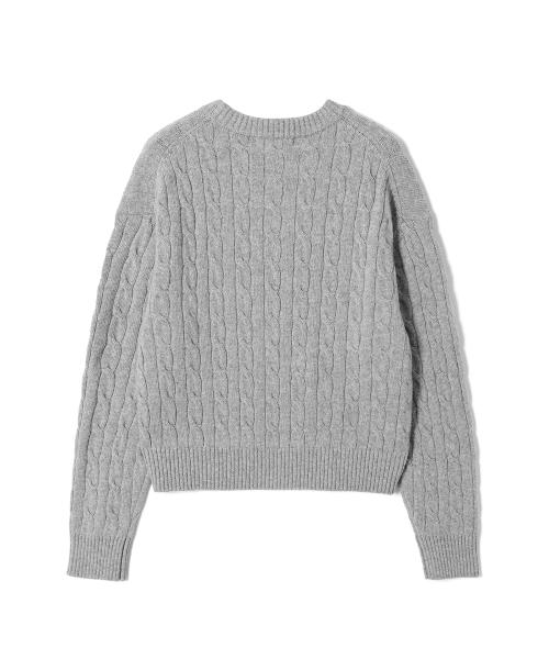 ADHOC(アドホック)の「レディース ラウンドネック ケーブルニット (L-M-GREY) (HCALKA7)(ニット/セーター・レディース・その他・FREE)」の2枚目の写真