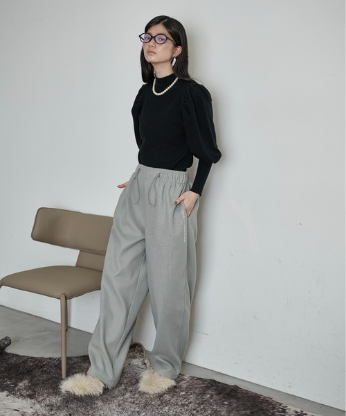 THE YOn（ザヨン）の「パフショルダーニットトップス（ニット/セーター・レディース・ミント/アイボリー/ブラック/グレー・FREE）」の8枚目の写真