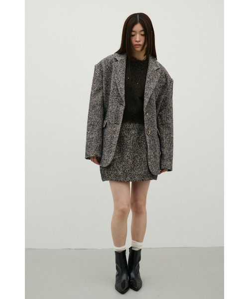 STYLEMIXER(スタイルミキサー)の「ヘリンボーンミニスカート(スカート・レディース・ブラウン系その他/ブラック・MEDIUM/SMALL)」の3枚目の写真