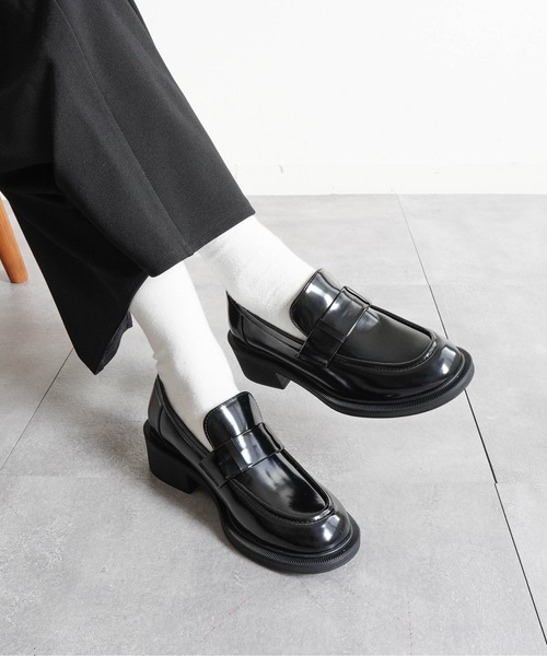 Fabby fabby(ファビィーファビィー)の「4.8cmボリュームソールチャンキーヒールローファー(ローファー・レディース・ブラック系その他/ブラウン/ブラック・MEDIUM/LARGE)」の9枚目の写真