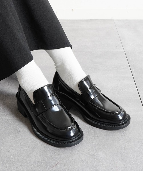 Fabby fabby(ファビィーファビィー)の「4.8cmボリュームソールチャンキーヒールローファー(ローファー・レディース・ブラック系その他/ブラウン/ブラック・MEDIUM/LARGE)」の10枚目の写真