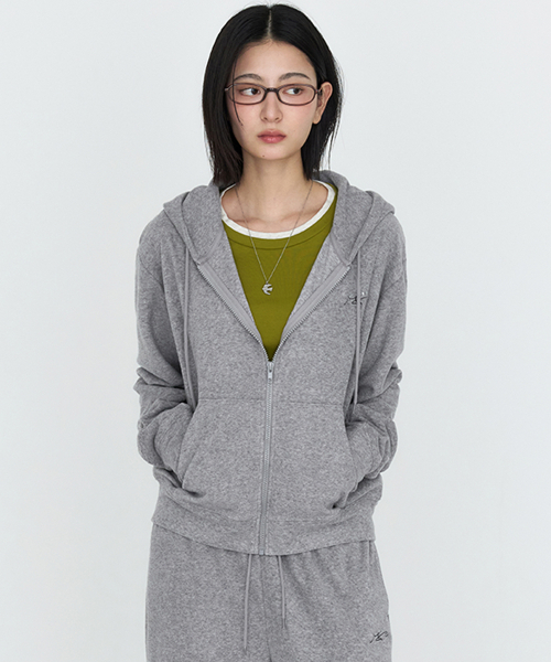 MONGDOL(モンドル)の「ソフト ESSENTIALS フーディ ジップアップ グレー MDTS104GRAY(パーカー・レディース・その他・F)」の2枚目の写真