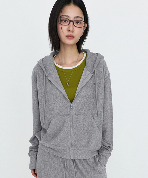 MONGDOL(モンドル)の「ソフト ESSENTIALS フーディ ジップアップ グレー MDTS104GRAY(パーカー・レディース・その他・F)」の3枚目の写真