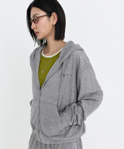 MONGDOL(モンドル)の「ソフト ESSENTIALS フーディ ジップアップ グレー MDTS104GRAY(パーカー・レディース・その他・F)」の4枚目の写真