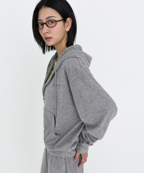 MONGDOL(モンドル)の「ソフト ESSENTIALS フーディ ジップアップ グレー MDTS104GRAY(パーカー・レディース・その他・F)」の5枚目の写真
