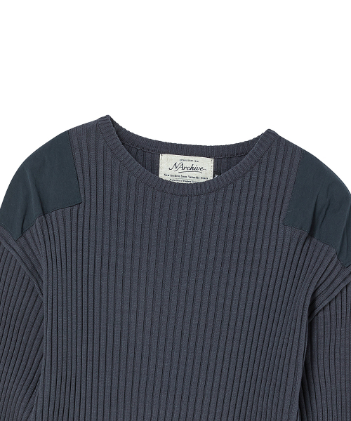 Beyond Closet（-）の「[COLLECTION LINE] ディストレスドミリタリーパッチニットネイビー（ニット/セーター・メンズ・その他・MEDIUM/LARGE）」の4枚目の写真