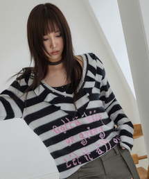 SUEE X MEMI STRIPE FRILL MTM / BLACK