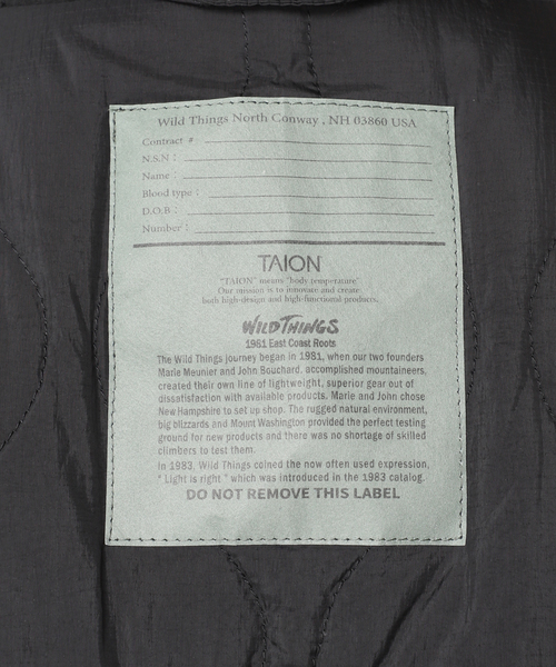 TAION(タイオン)の「《追加》別注 WILD THINGS×TAION×relume MONSTER PARKA:ダウンジャケット(ダウンジャケット/コート・レディース・ブラウン系その他/ブラック・FREE)」の6枚目の写真