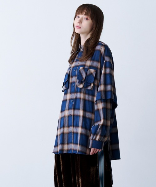 SeeSew(シーソー)の「【UNISEX】CHECK MULTI POCKET SHIRT/チェックマルチポケットシャツ(シャツ/ブラウス・メンズ・イエロー/ネイビー・L/M)」の6枚目の写真
