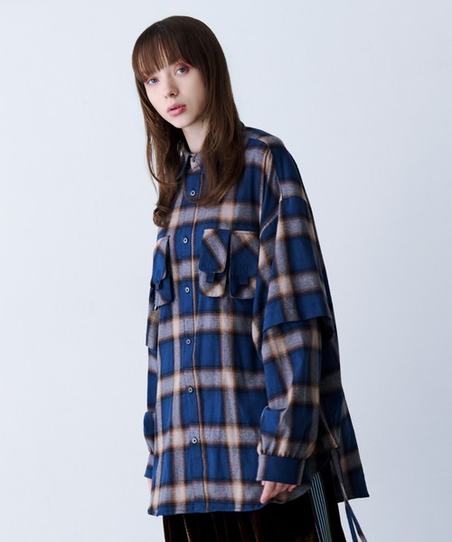 SeeSew(シーソー)の「【UNISEX】CHECK MULTI POCKET SHIRT/チェックマルチポケットシャツ(シャツ/ブラウス・メンズ・イエロー/ネイビー・L/M)」の4枚目の写真