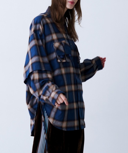SeeSew(シーソー)の「【UNISEX】CHECK MULTI POCKET SHIRT/チェックマルチポケットシャツ(シャツ/ブラウス・メンズ・イエロー/ネイビー・L/M)」の9枚目の写真