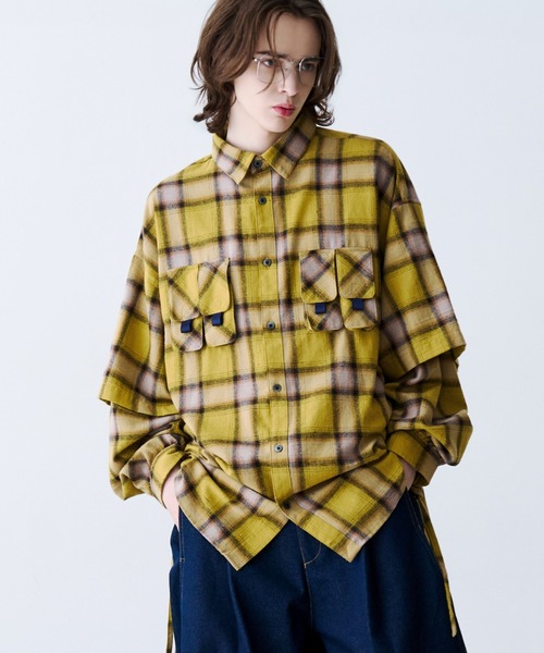 SeeSew(シーソー)の「【UNISEX】CHECK MULTI POCKET SHIRT/チェックマルチポケットシャツ(シャツ/ブラウス・メンズ・イエロー/ネイビー・L/M)」の18枚目の写真