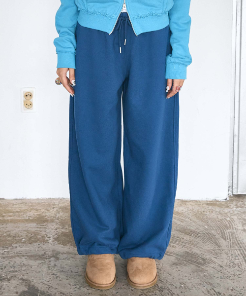 HIGHTIDEFRANKIE(ハイタイドフランキー)の「Cosmic Uniform ストリングパンツ ディープブルー(スウェットパンツ・レディース・ダークブルー・FREE)」の9枚目の写真