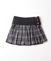 ワイドリブプリーツミニスカート