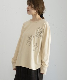 モチーフ刺繍プルオーバー