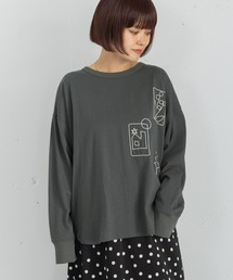 POU DOU DOU（プードゥドゥ）の「モチーフ刺繍プルオーバー（Tシャツ/カットソー）」