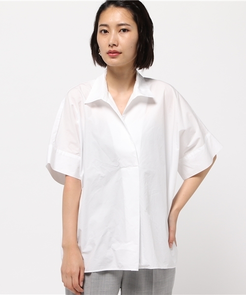 plage（プラージュ）の「60/-タイプライタークロスブラウス◆（シャツ/ブラウス・レディース・ホワイト/ベージュ・FREE）」の10枚目の写真