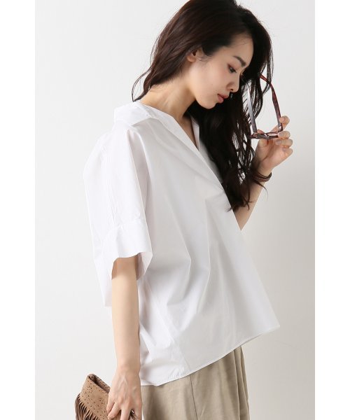 plage（プラージュ）の「60/-タイプライタークロスブラウス◆（シャツ/ブラウス・レディース・ホワイト/ベージュ・FREE）」の18枚目の写真