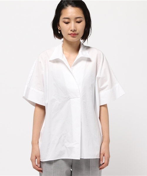 plage（プラージュ）の「60/-タイプライタークロスブラウス◆（シャツ/ブラウス・レディース・ホワイト/ベージュ・FREE）」の3枚目の写真