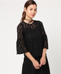 Honeys | チョーカー付きレースプルオーバー(Tシャツ/カットソー)