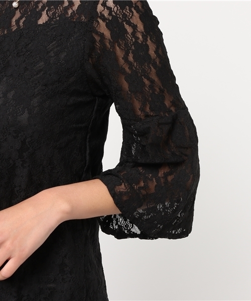 Honeys（ハニーズ）の「チョーカー付きレースプルオーバー（Tシャツ/カットソー・レディース・ブラック/オフホワイト/ピンク・L/S/M）」の9枚目の写真