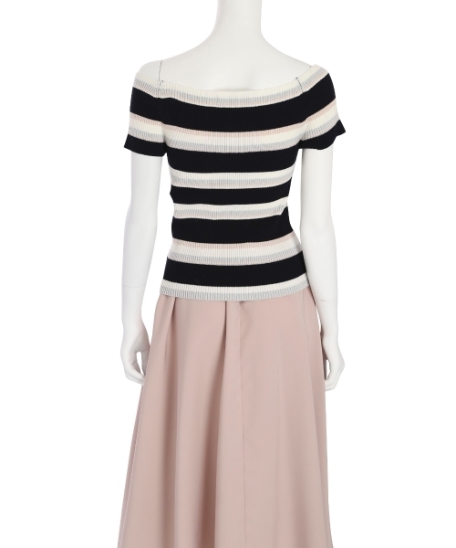 MERCURYDUO(マーキュリーデュオ)の「マルチボーダーオフショルリブニット(ニット/セーター・レディース・アイボリー/ベビーピンク/マスタード/ネイビー・FREE)」の21枚目の写真