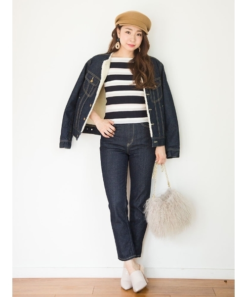 MERCURYDUO(マーキュリーデュオ)の「マルチボーダーオフショルリブニット(ニット/セーター・レディース・アイボリー/ベビーピンク/マスタード/ネイビー・FREE)」の19枚目の写真