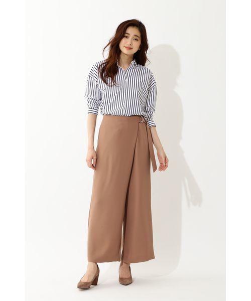 22 OCTOBRE（ヴァンドゥ－オクトーブル）の「◆ストライプジャージーシャツ（シャツ/ブラウス・レディース・ブラウン/ネイビー・38）」の4枚目の写真